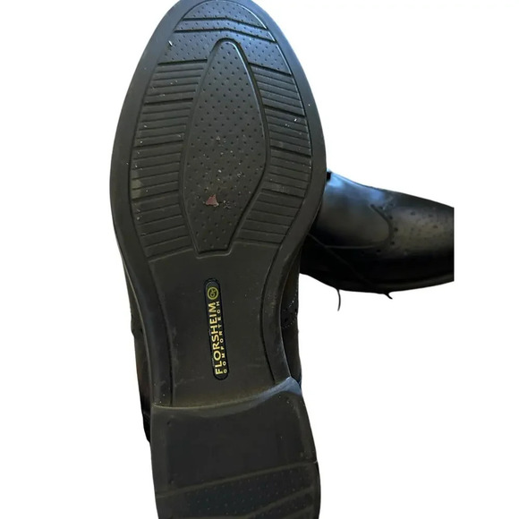 Florsheim Comfortech Ortholite Black Leather Medfield Wingtip Oxford Shoes 11eee - Picture 3 of 7
